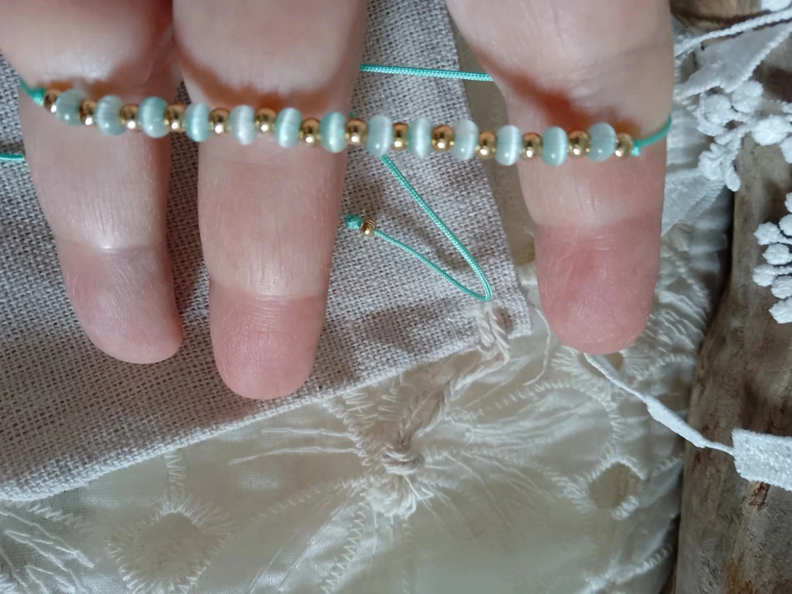 Bracelet pierres naturelles oeil de chat – photo 4